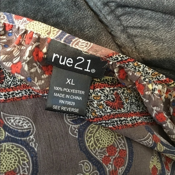 Rue 21  XL tie front semi sheer blouse - Picture 4 of 15